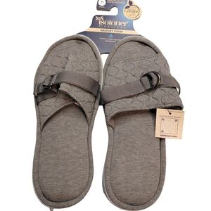 Isotoner Gray Memory Foam Slippers Size 9.5-10 NWT